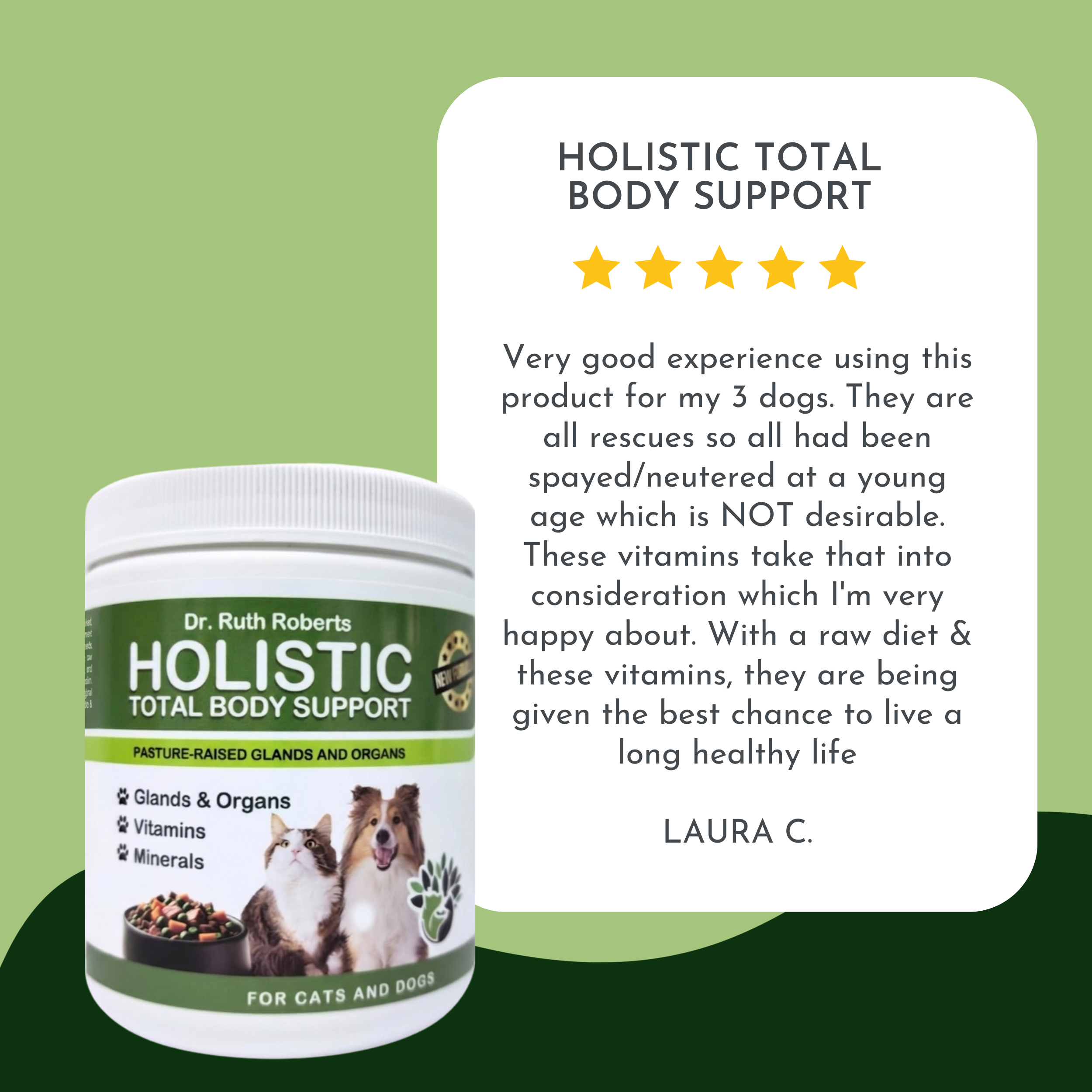 Holistic Total Body Support — Daily Multivitamin & Pasture-Raised Glandular Blend for Dogs & Cats